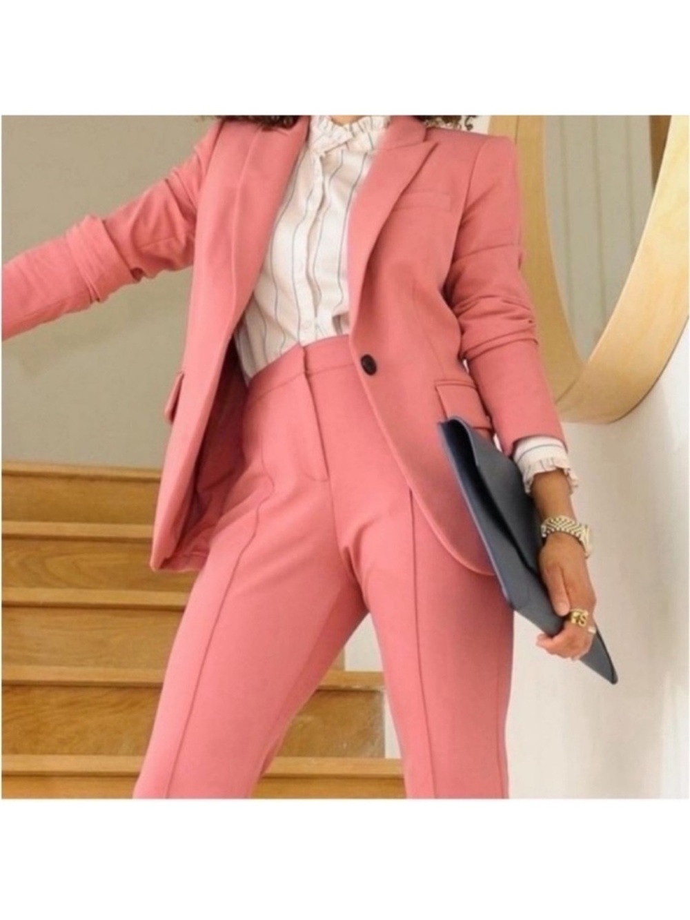 Veronica Beard Tailored Pink Suit Pants